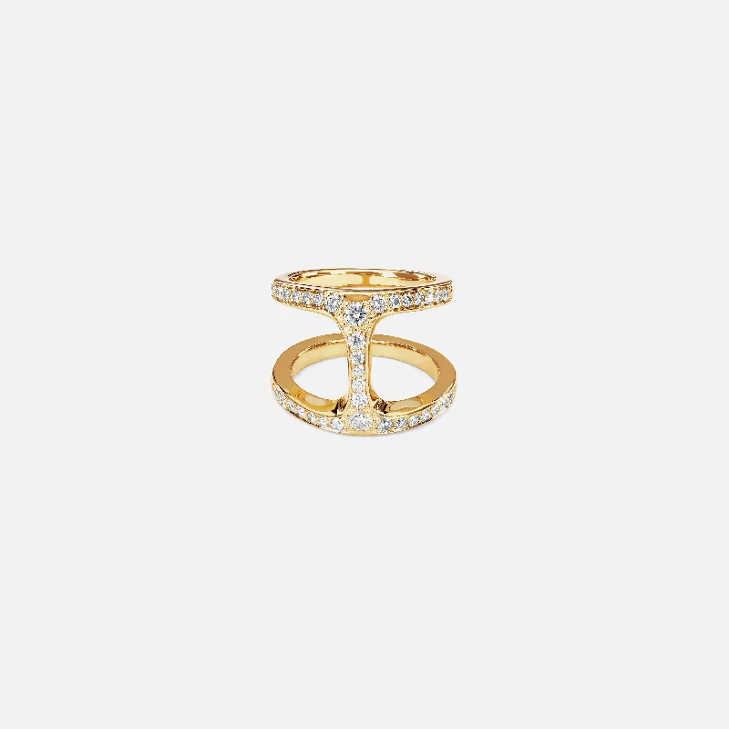 Your Perfect Accessory At The Perfect Price Hoorsenbuhs Dame Phantom Ring with Diamonds - 18K Yellow Gold Your Perfect Accessory At The Perfect Price Hoorsenbuhs Dame Phantom Ring with Diamonds - 18K Yellow Gold