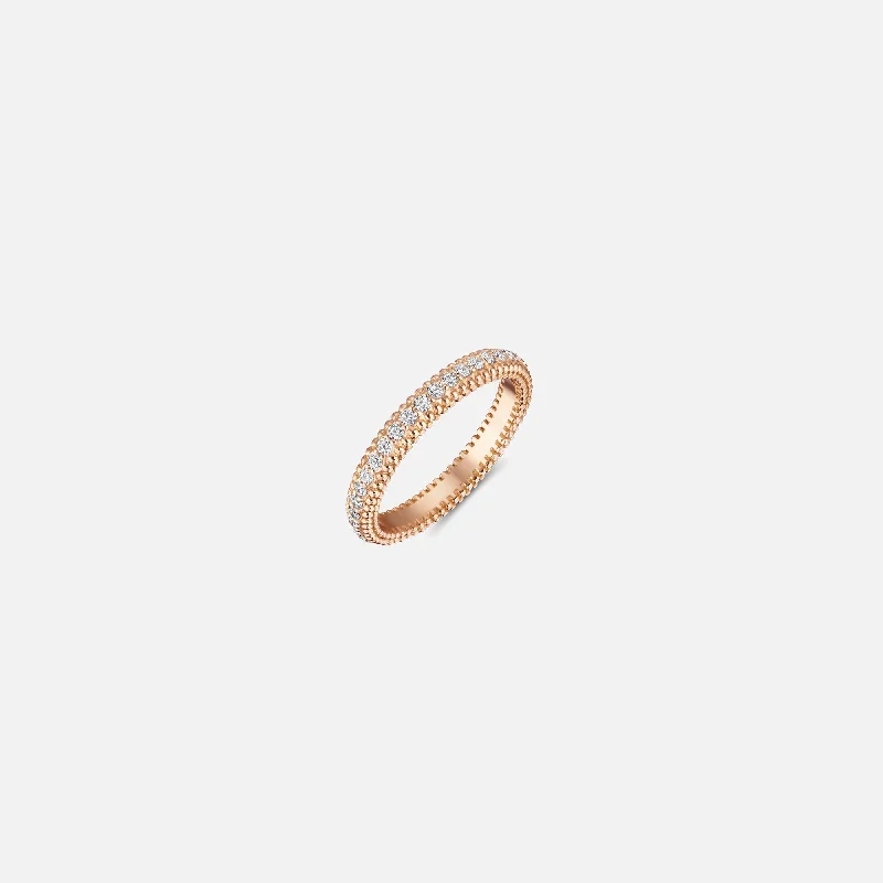 Trendy Minimalist Jewelry For Everyday Wear VL Cepher Perpes Ring with Pave Diamonds - Rose Gold Trendy Minimalist Jewelry For Everyday Wear VL Cepher Perpes Ring with Pave Diamonds - Rose Gold