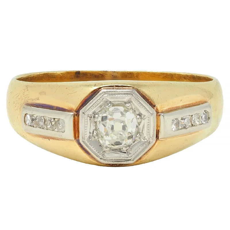 High-End Jewelry, Now More Affordable Than Ever Art Deco Old Mine Cut Diamond Platinum 18 Karat Yellow Gold Antique Unisex Engagement Ring High-End Jewelry, Now More Affordable Than Ever Art Deco Old Mine Cut Diamond Platinum 18 Karat Yellow Gold Antique Unisex Engagement Ring