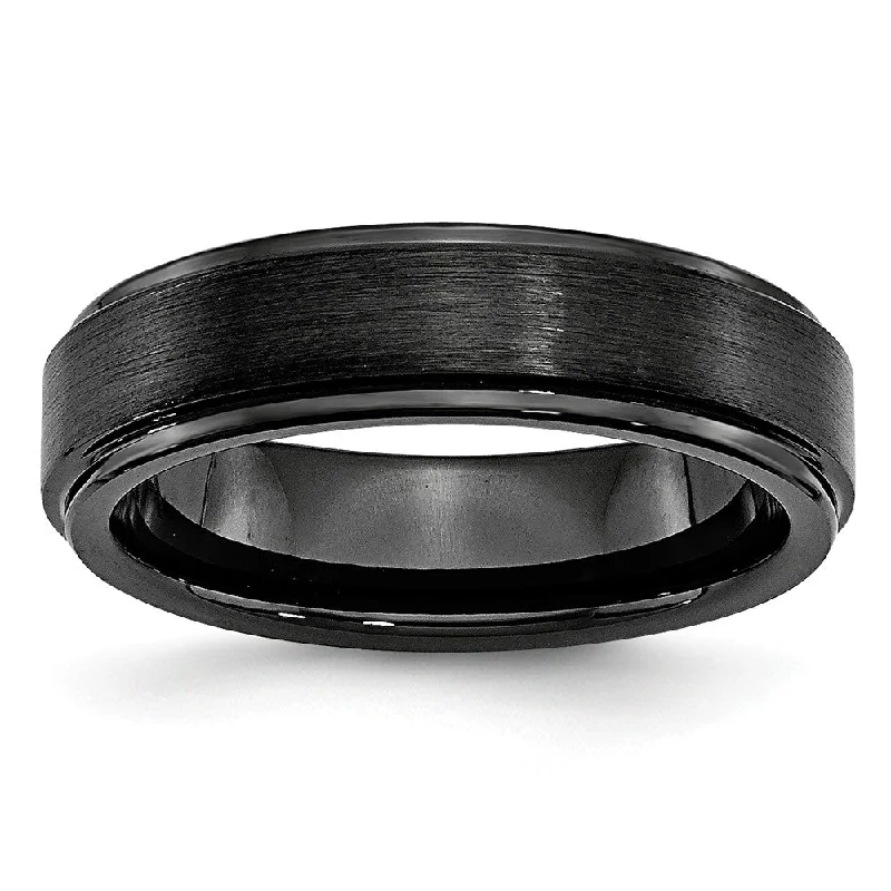 Jewelry Clearance – Final Chance To Save Big Black Ceramic, 6mm Ridged Edge Comfort Fit Band Jewelry Clearance – Final Chance To Save Big Black Ceramic, 6mm Ridged Edge Comfort Fit Band