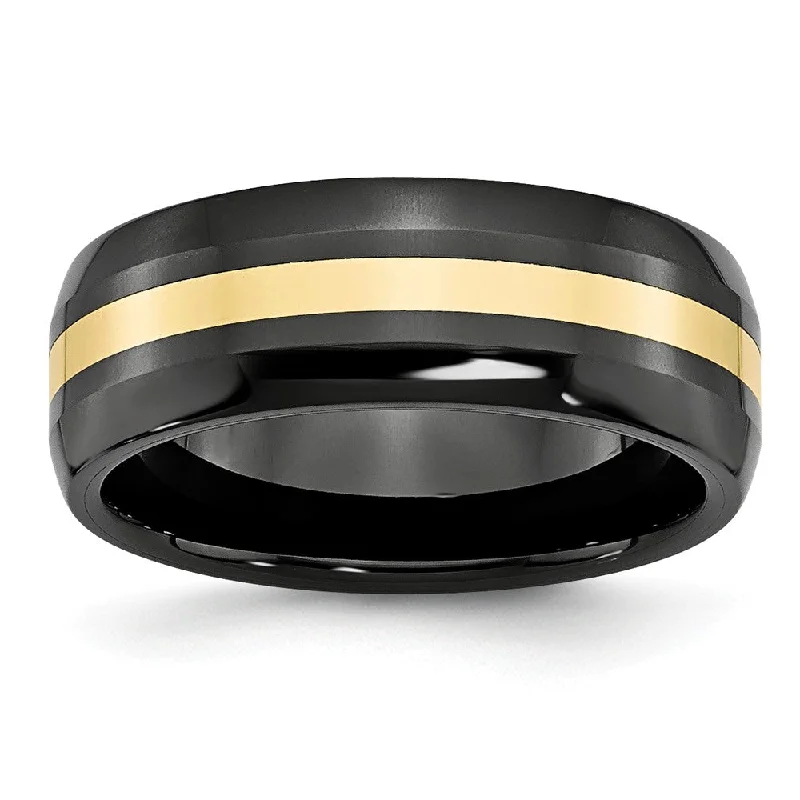 Don't Miss These Dazzling Jewelry Discounts Black Ceramic and 14K Gold, 8mm Inlay Comfort Fit Band Don't Miss These Dazzling Jewelry Discounts Black Ceramic and 14K Gold, 8mm Inlay Comfort Fit Band