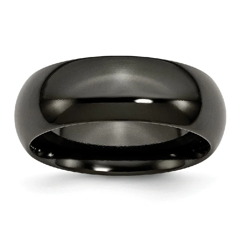 Flash Sale On Elegant Jewelry – Don't Miss Out Black Titanium 8mm Polished Domed Comfort Fit Band Flash Sale On Elegant Jewelry – Don't Miss Out Black Titanium 8mm Polished Domed Comfort Fit Band