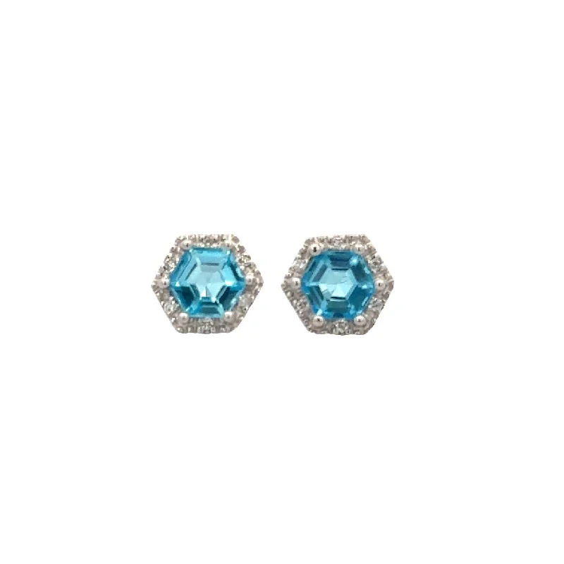 Make Your Outfit Shine With Discounted Jewelry Blue Topaz and Diamond Stud Earrings in White Gold Make Your Outfit Shine With Discounted Jewelry Blue Topaz and Diamond Stud Earrings in White Gold