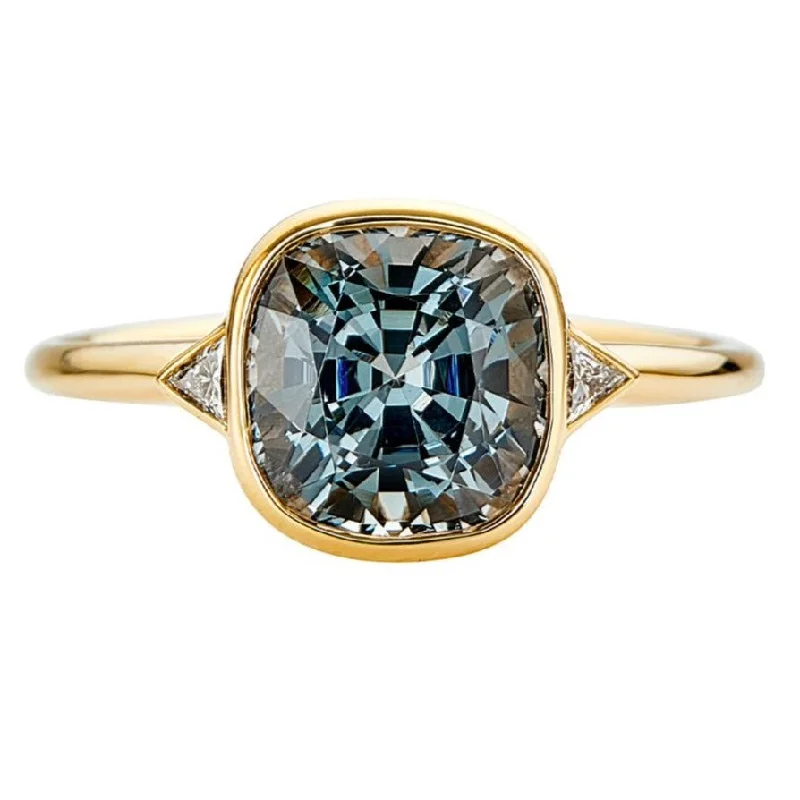 Personalized Jewelry Sale – Unique Gifts At Low Prices Gray Spinel Engagement Ring with a Golden Zigzag Setting - OOAK Personalized Jewelry Sale – Unique Gifts At Low Prices Gray Spinel Engagement Ring with a Golden Zigzag Setting - OOAK
