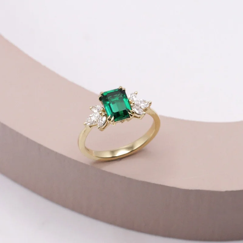 Jewelry Sale – Exclusive Styles At Lower Prices Daphne Ring With Marquise Diamonds and Emerald Jewelry Sale – Exclusive Styles At Lower Prices Daphne Ring With Marquise Diamonds and Emerald