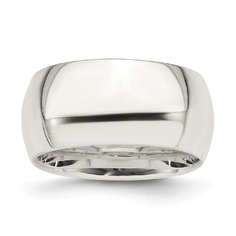 Dainty And Elegant Jewelry Now At Reduced Prices Men's 10mm Sterling Silver Polished Domed Comfort Fit Band Dainty And Elegant Jewelry Now At Reduced Prices Men's 10mm Sterling Silver Polished Domed Comfort Fit Band