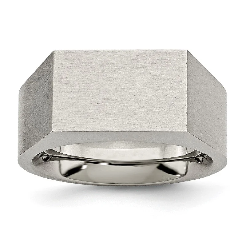 Exclusive Gemstone Jewelry Markdowns – Shop Now Men's 10mm Titanium Brushed & Polished Tapered Fit Signet Ring Exclusive Gemstone Jewelry Markdowns – Shop Now Men's 10mm Titanium Brushed & Polished Tapered Fit Signet Ring