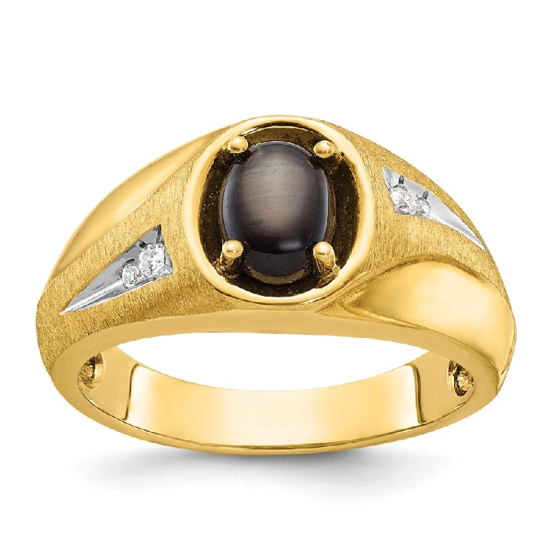 Unmissable Deals On Handmade Jewelry Collections Men's 11mm 14K Yellow Gold Black Star Sapphire & Diamond Tapered Ring Unmissable Deals On Handmade Jewelry Collections Men's 11mm 14K Yellow Gold Black Star Sapphire & Diamond Tapered Ring