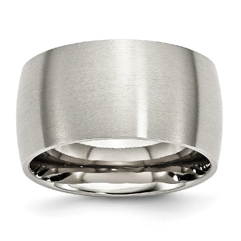 Timeless Jewelry Styles At Wallet-Friendly Prices Men's 12mm Stainless Steel Brushed Half Round Comfort Fit Band