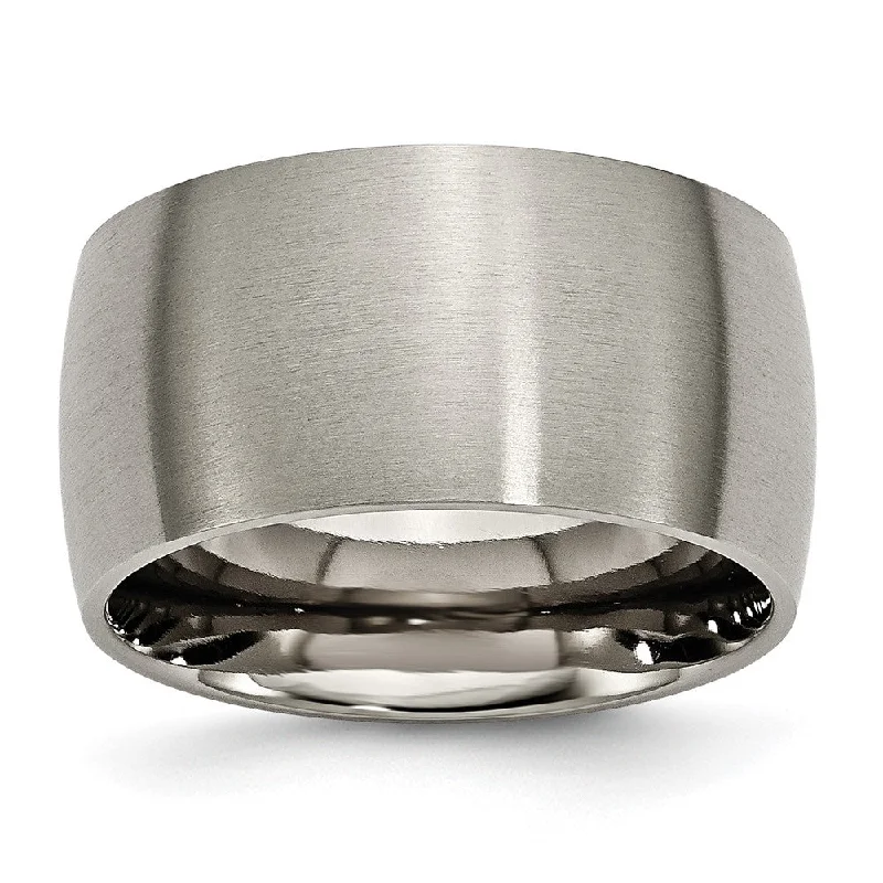 Discover Unique Jewelry With Special Limited-Time Offers Men's 12mm Titanium Brushed Half Round Standard Fit Band Discover Unique Jewelry With Special Limited-Time Offers Men's 12mm Titanium Brushed Half Round Standard Fit Band