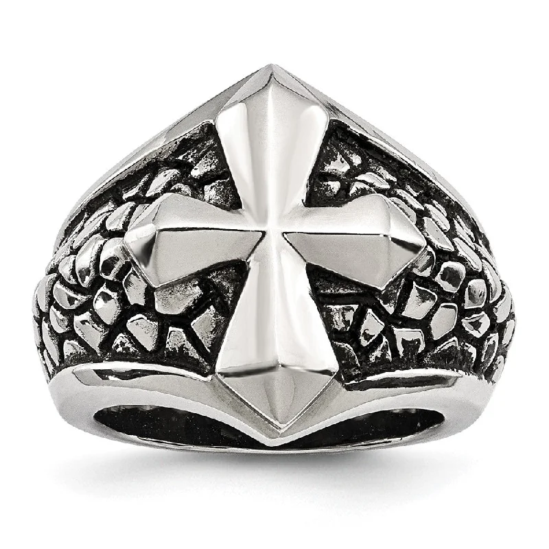 Jewelry Clearance Event – Last Chance For Stunning Deals Men's 21mm Stainless Steel Tapered Cross Ring Jewelry Clearance Event – Last Chance For Stunning Deals Men's 21mm Stainless Steel Tapered Cross Ring