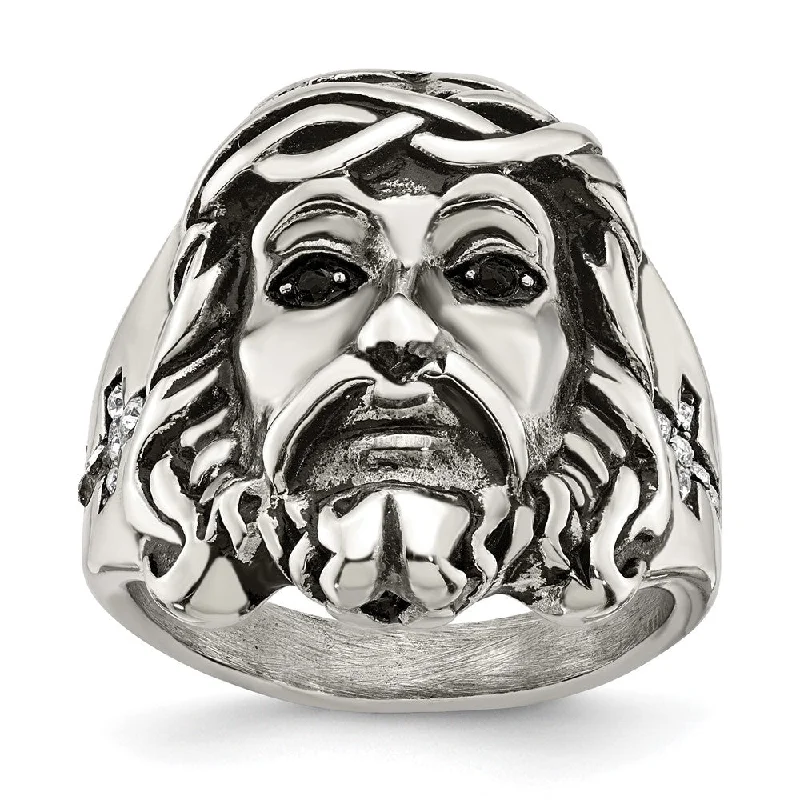 Upgrade Your Collection With Our Limited-Time Jewelry Sale Men's 25mm Stainless Steel & Crystal Jesus Cross Tapered Ring Upgrade Your Collection With Our Limited-Time Jewelry Sale Men's 25mm Stainless Steel & Crystal Jesus Cross Tapered Ring