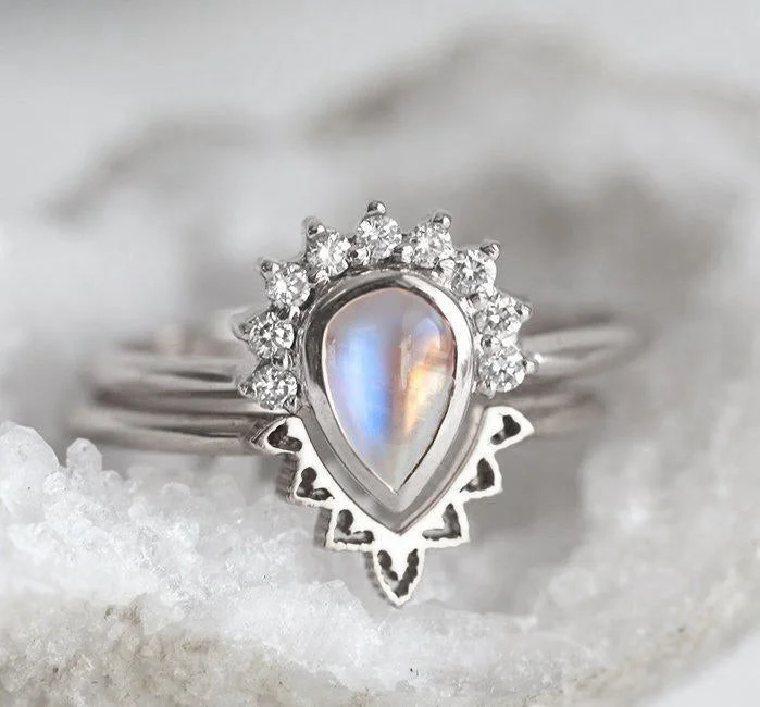 Jewelry Sale Alert – Shop Timeless Elegance Today Ulysses Pear Moonstone Diamond Ring Set Jewelry Sale Alert – Shop Timeless Elegance Today Ulysses Pear Moonstone Diamond Ring Set