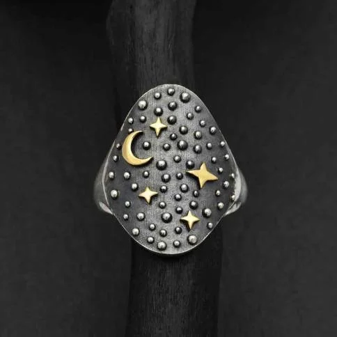 Luxury Jewelry Sale – Sparkle For Less s6 Night Sky Ring with Moon and Stars