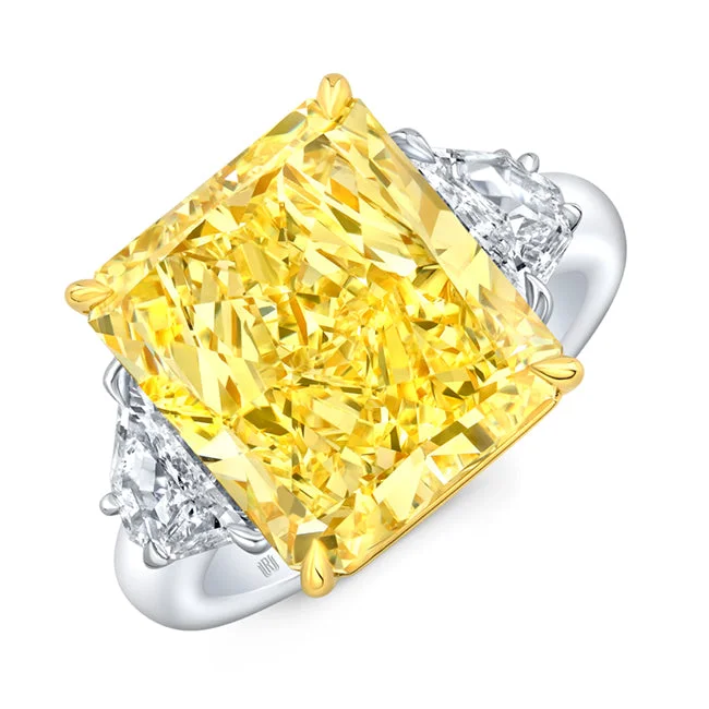 The Perfect Jewelry Piece At The Perfect Discount Radiant Fancy Yellow Diamond Ring in Platinum and 18kt Yellow Gold The Perfect Jewelry Piece At The Perfect Discount Radiant Fancy Yellow Diamond Ring in Platinum and 18kt Yellow Gold