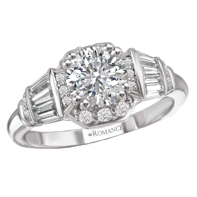 Luxury Jewelry At Unbeatable Discounts Romance Round and Baguette Diamond Engagement Ring Luxury Jewelry At Unbeatable Discounts Romance Round and Baguette Diamond Engagement Ring