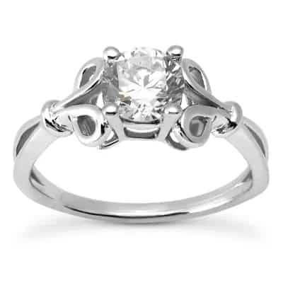 Luxury Jewelry Clearance – Shop Premium Styles Now Scroll Shoulder Engagement Ring