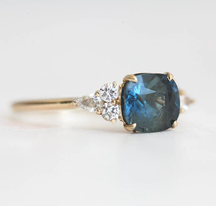 Must-Have Jewelry Pieces At Reduced Prices Charvi Cushion-Cut Sapphire Diamond Ring