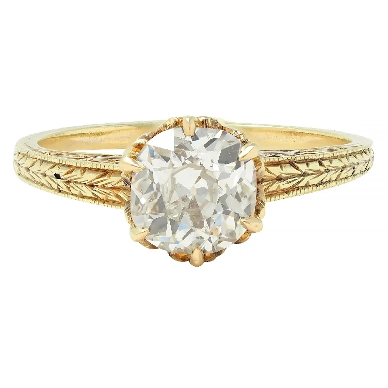 Flash Sale On Elegant Jewelry – Don't Miss Out Victorian 1.05 CTW Old Mine Cut Diamond 14 Karat Yellow Gold Antique Solitaire Engagement Ring GIA Flash Sale On Elegant Jewelry – Don't Miss Out Victorian 1.05 CTW Old Mine Cut Diamond 14 Karat Yellow Gold Antique Solitaire Engagement Ring GIA