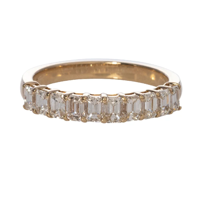 Affordable Elegance – Premium Jewelry At Special Prices 1.20ct Emerald-Cut Diamond Halfway 14K Yellow Gold Band