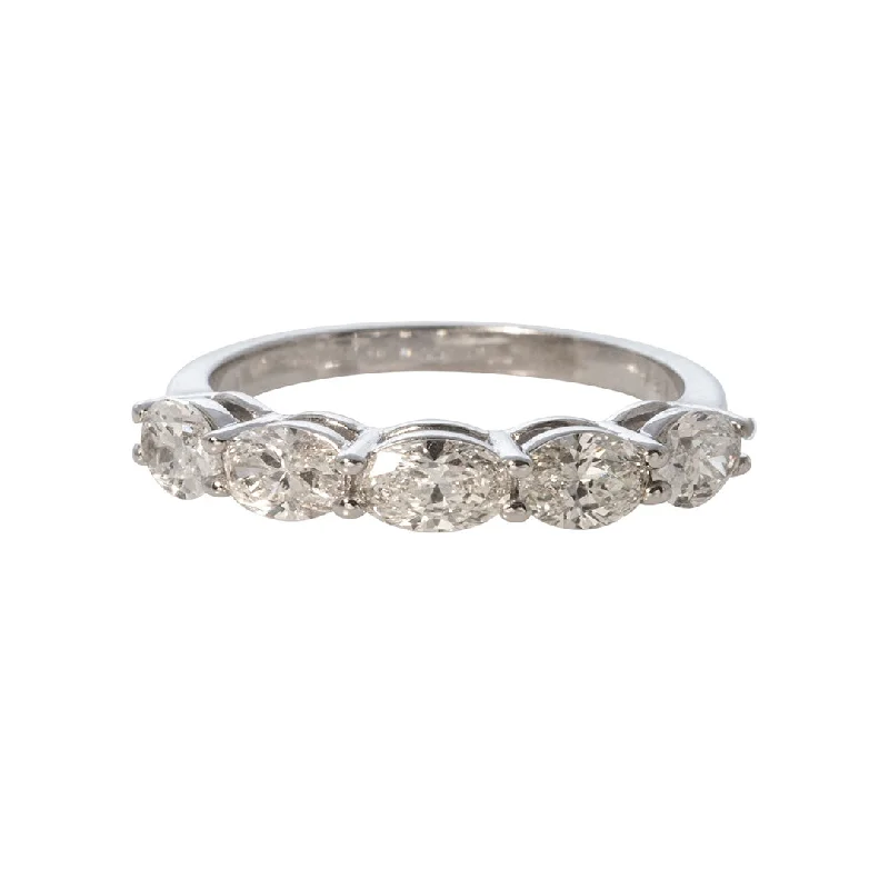 Best Jewelry Sale Prices – Limited-Time Offer 1.20ctw Oval Diamond 5 Stone 14K White Gold Band