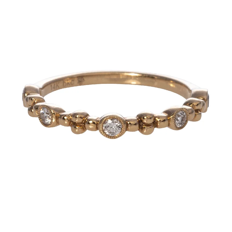 Seasonal Jewelry Clearance – Best Styles At The Lowest Prices .17ct Diamond Bezel Bead Halfway 14K Yellow Gold Band