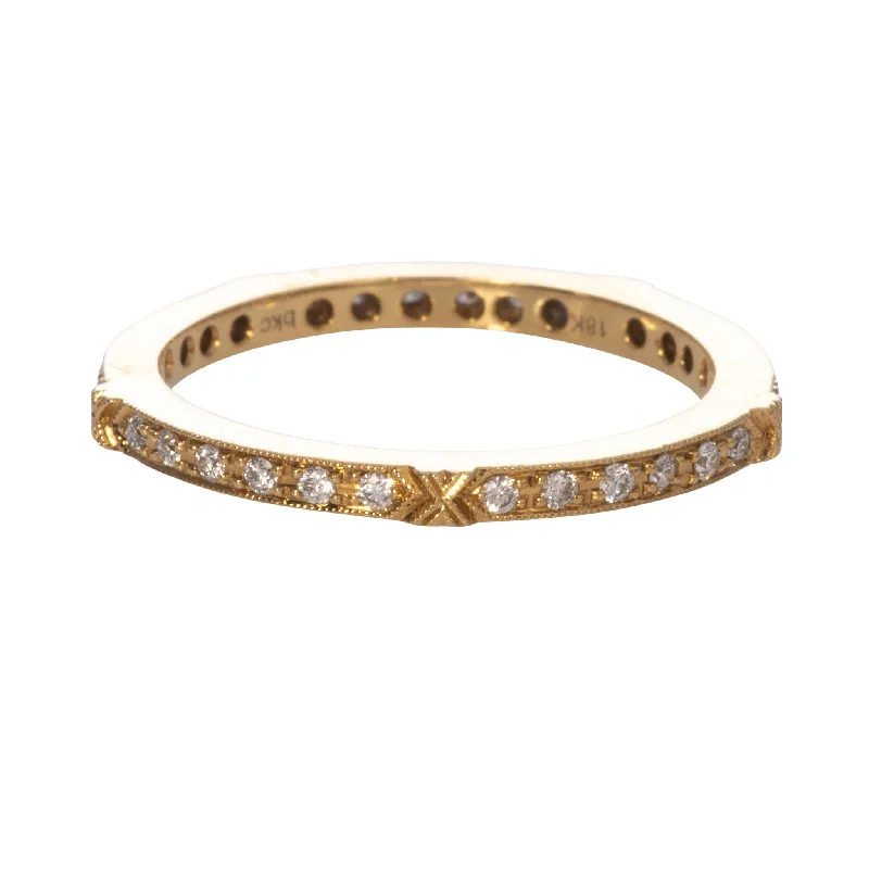 Exclusive Gemstone Jewelry Markdowns – Shop Now .22ct Diamond Milgrain Eternity 18K Yellow Gold Band