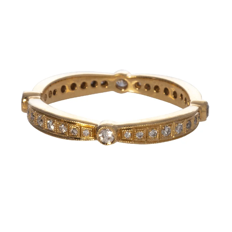 Jewelry Flash Sale – Stylish Designs At Unbeatable Rates .25ct Diamond Bezel Station Eternity 18K Yellow Gold Band