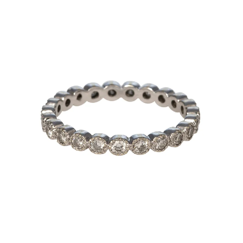Special Jewelry Deals – Upgrade Your Collection .50ct Diamond Bezel Milgrain 14K White Gold Eternity Band