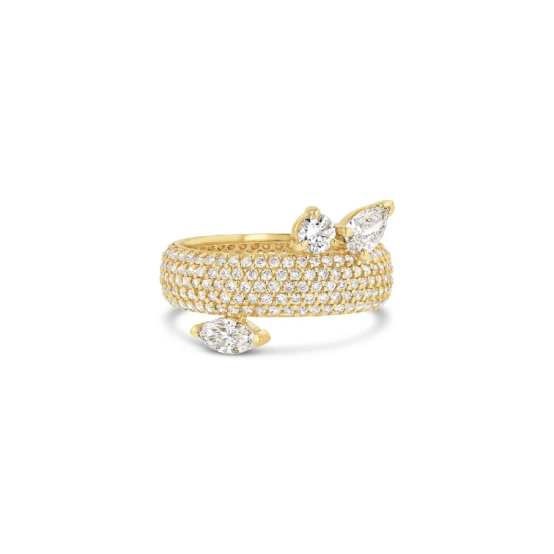 Chic, Trendy, And Affordable Jewelry Sale Full-Pavé Band with Oval, Marquise and Pear