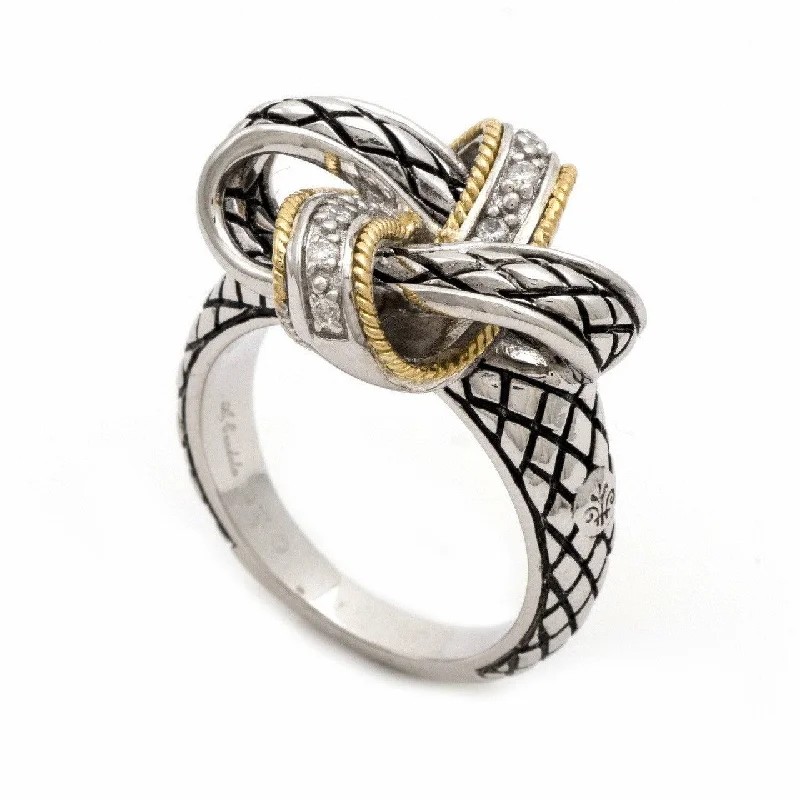 Stunning Jewelry At Even More Stunning Prices Andrea Candela -  18kt YG Loveknot Sterling Silver Ring - Nudo De Amor Collection