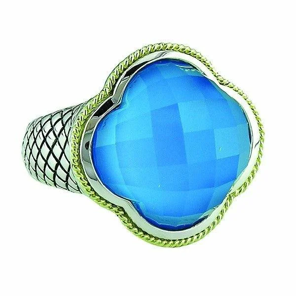Luxury Jewelry Clearance – Shop Premium Styles Now Andrea Candela - Large Doublet Turquoise Clover Large Ring -Trebol Collection