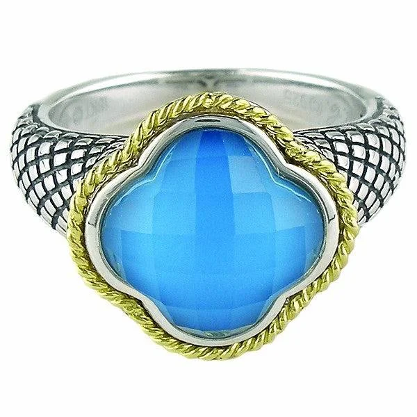 Big Discounts On Elegant Jewelry Collections Andrea Candela Doublet Turquoise Clover Mini Ring _Trebol Collection