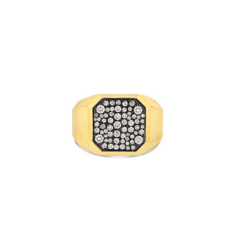 Jewelry Sale Bonanza – Grab Your Sparkle Now Asscher Galaxy Signet Ring (Black)