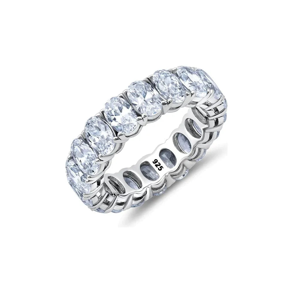 Elegant Jewelry At Unbeatable Offers – Shop Before It's Gone CRISLU  Oval Cut Eternity Band Finished in Pure Platinum