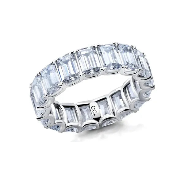 Buy More, Save More On Stunning Jewelry Designs CRISLU  Emerald Cut Eternity Band Finished in Pure Platinum