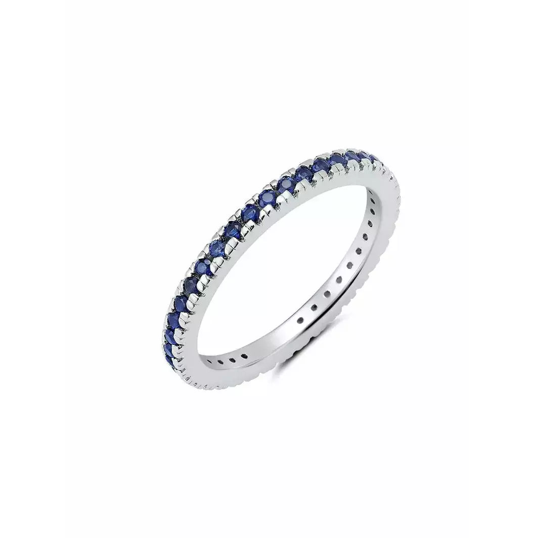 Grab Your Favorite Jewelry At The Lowest Prices CRISLU SAPPHIRE CUBIC ZIRCONIA THIN STACK RING