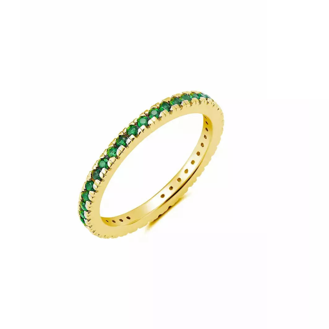 Flash Sale On Stunning Jewelry – Don't Miss Out CRISLU EMERALD CUBIC ZIRCONIA THIN STACK RING
