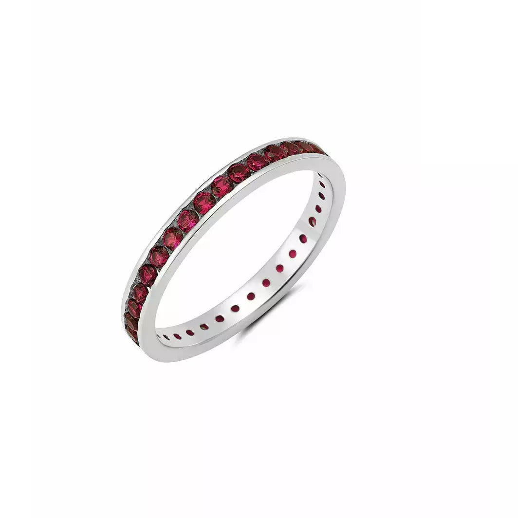 Premium Jewelry Now Available At Special Discounts CRISLU RUBY CUBIC ZIRCONIA THIN STACK RING