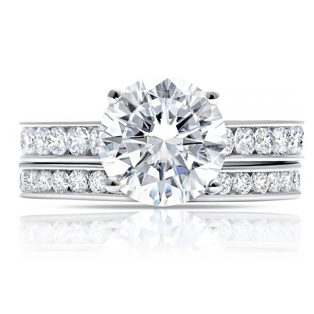 Affordable Luxury Jewelry – Style At A Great Price CRISLU Brilliant Cut Ring Set Finished in Pure Platinum
