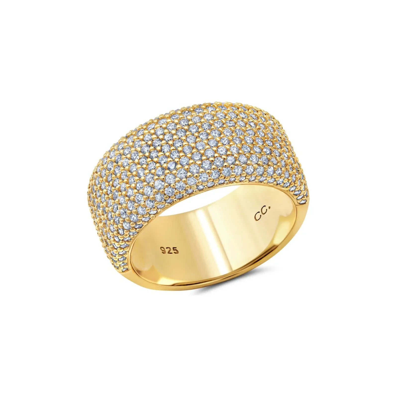 Get The Best Deals On Timeless Jewelry Pieces CRISLU Chamonix Wide Pave  Band   in Yellow Gold