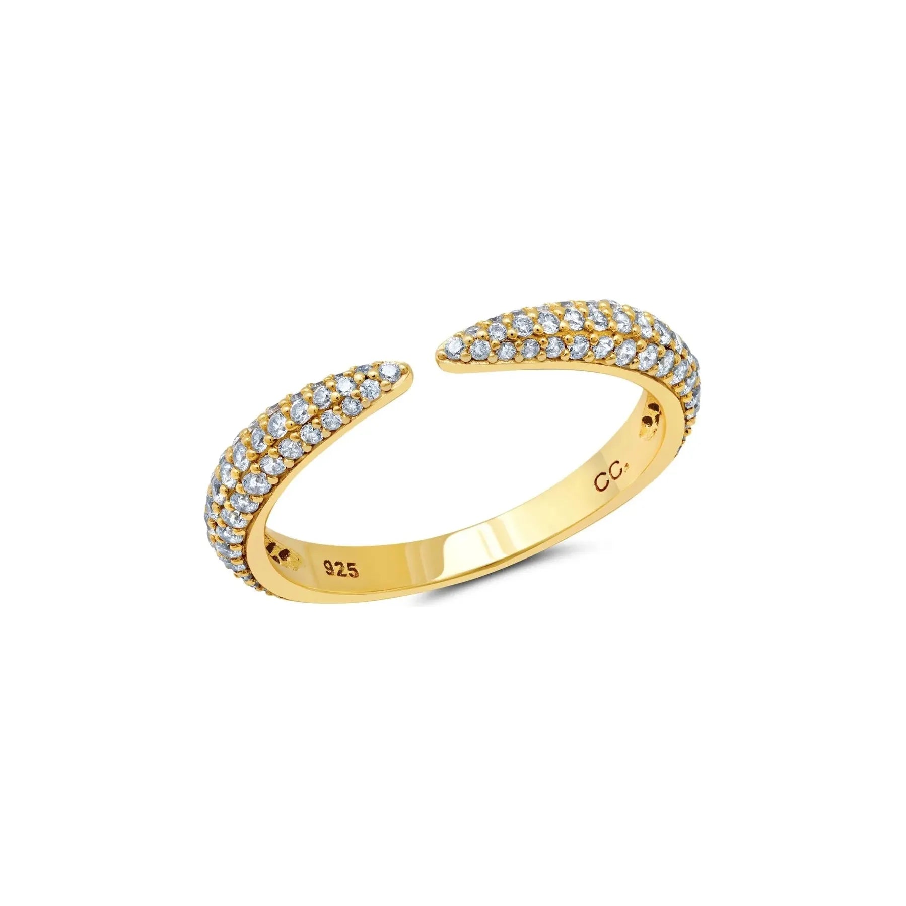 Chic And Stylish Jewelry At Discounted Prices CRISLU Chamonix Pave Open Ring in Gold