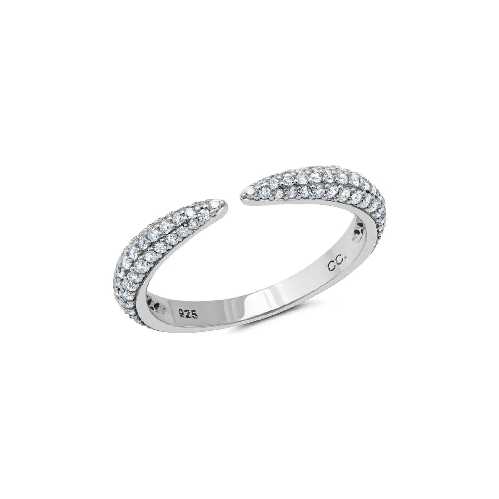 Shop Elegant Jewelry At Unbeatable Prices CRISLU Chamonix Pave Open Band Finished in Pure Platinum