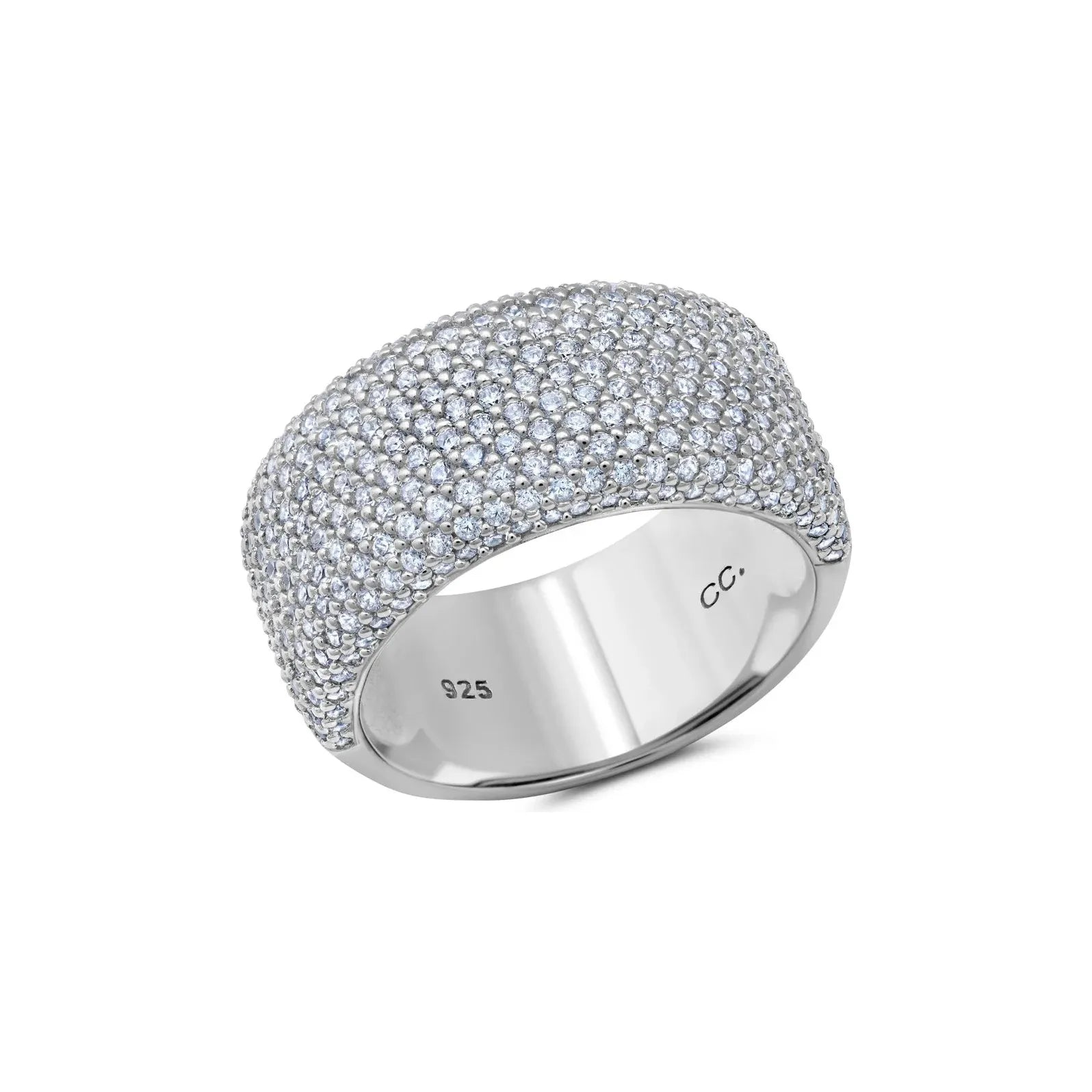 Luxury Jewelry Now At Special Promotional Rates CRISLU Chamonix Wide Pave  Band   in Silver