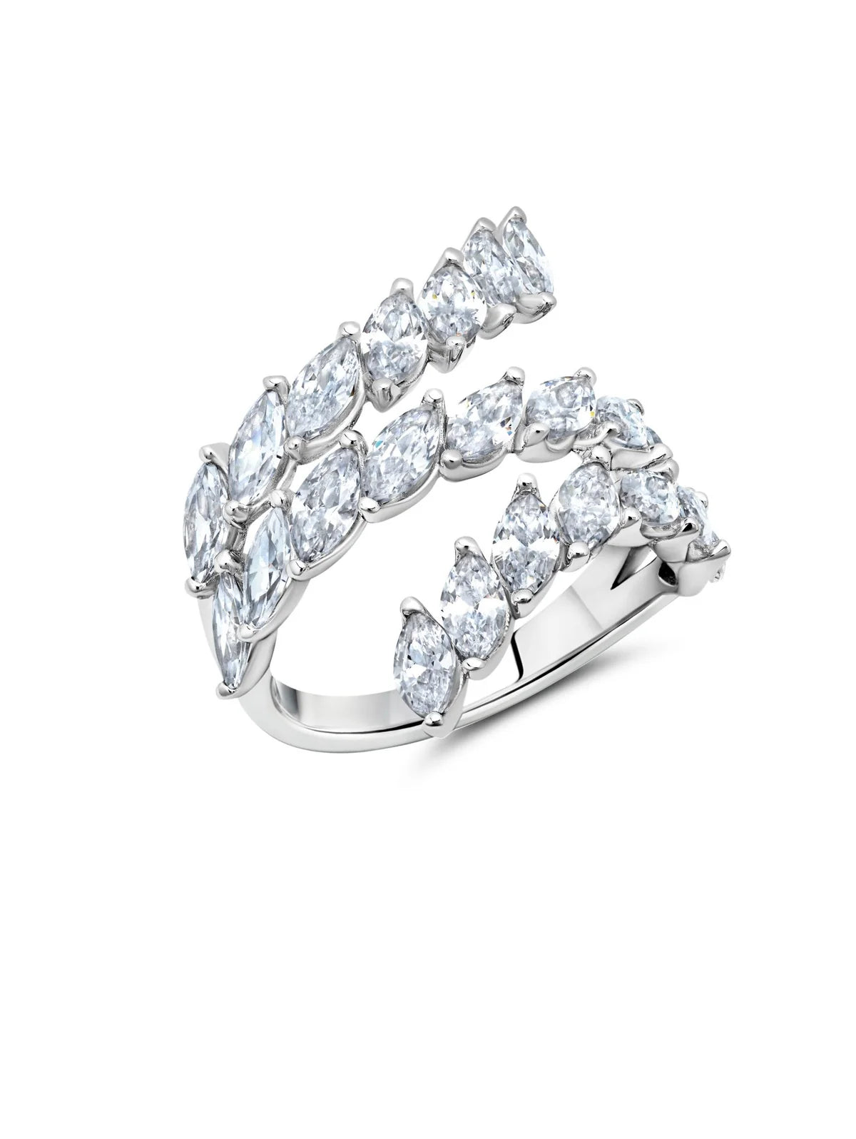 Once-A-Year Jewelry Deals – Shop Before They’Re Gone CRISLU 3 Row Medium Loop Eternity Ring -Sterling Silver Platinum