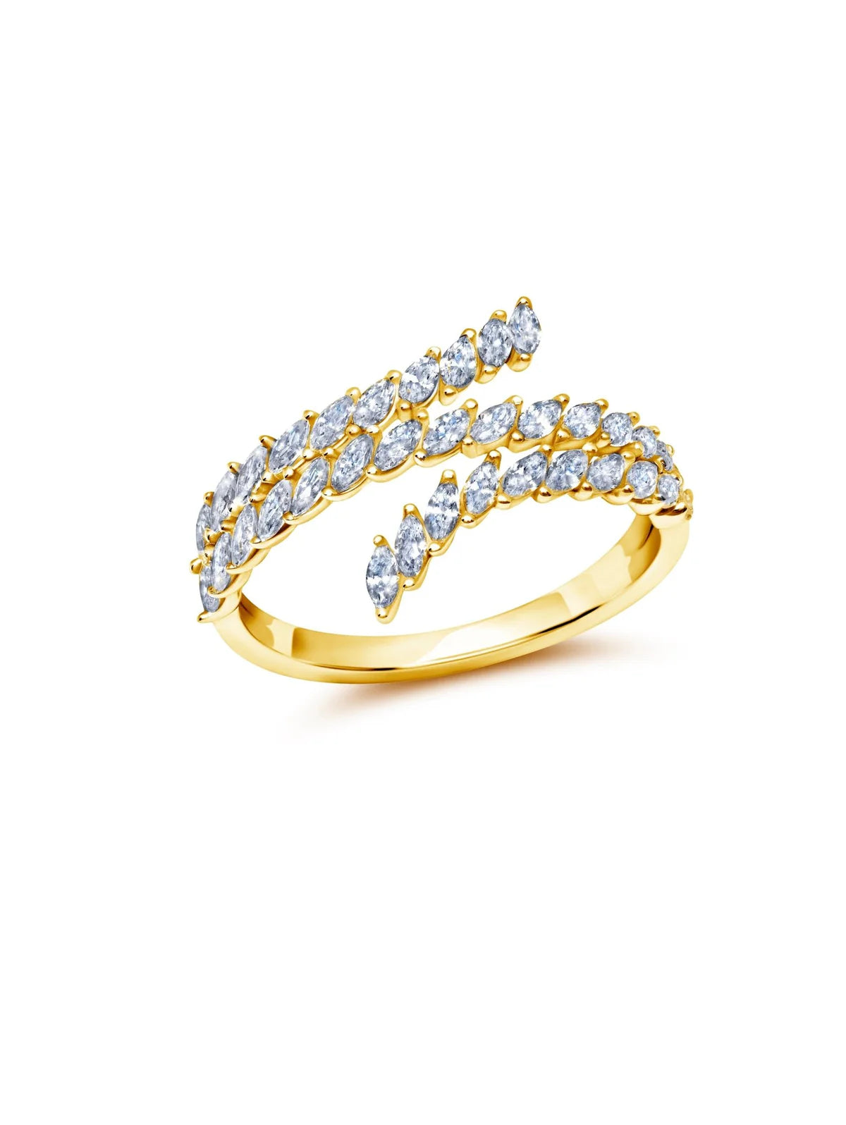 Timeless Elegance Now At Special Discounts CRISLU  Marquee Wrap Ring in Yellow Gold