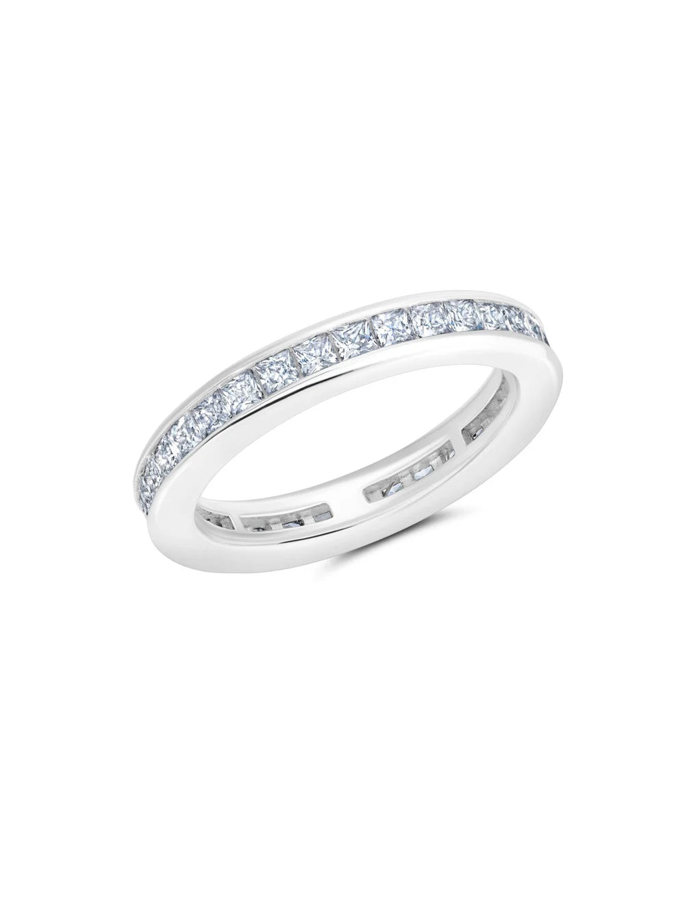 Stunning Statement Jewelry, Unbeatable Discounts CRISLU  Square Princess Cut Channel Set Ring in Pure Platinum