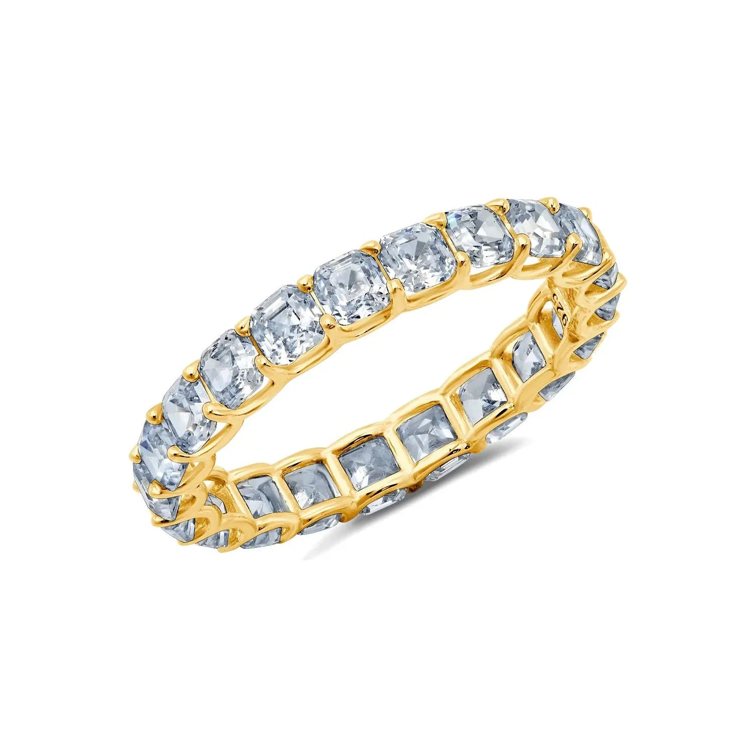 Final Call For Exquisite Jewelry At Reduced Rates CRISLU Small Asscher Cut Eternity Band-Yellow Gold
