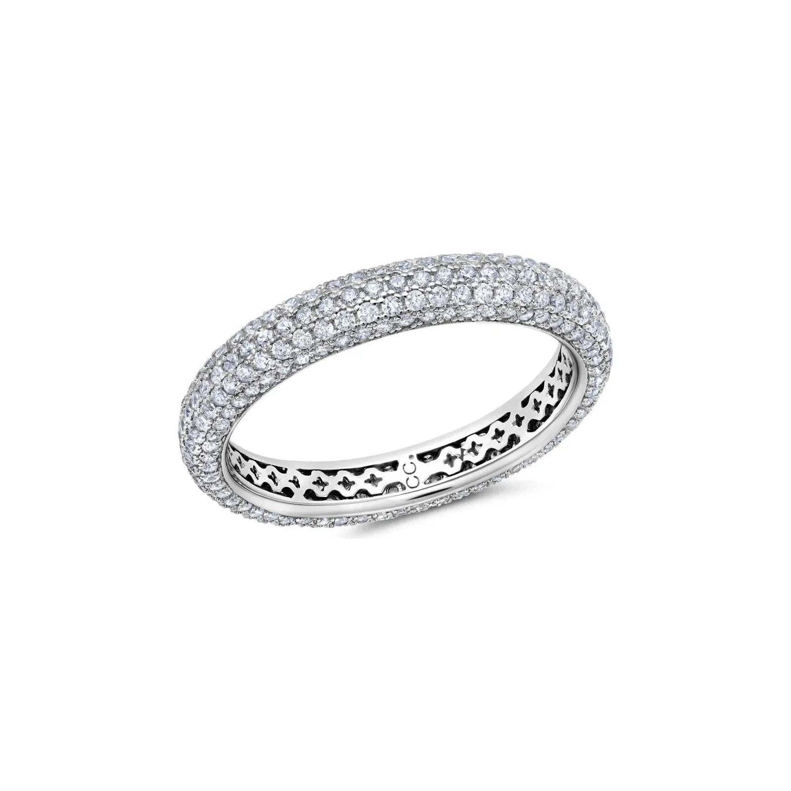 Special Offers On Handcrafted And Designer Jewelry CRISLU Chamonix Pave Eternity Narrow Band   in Platinum