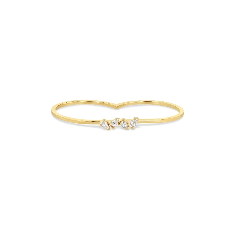 Sparkle More For Less – Jewelry Sale Happening Now Petite Cluster Linear Double Ring
